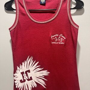 Women's Punta Cana‎ DR. Jubón Medium Tank Top. Tahiti Red Color